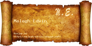 Melegh Edvin névjegykártya